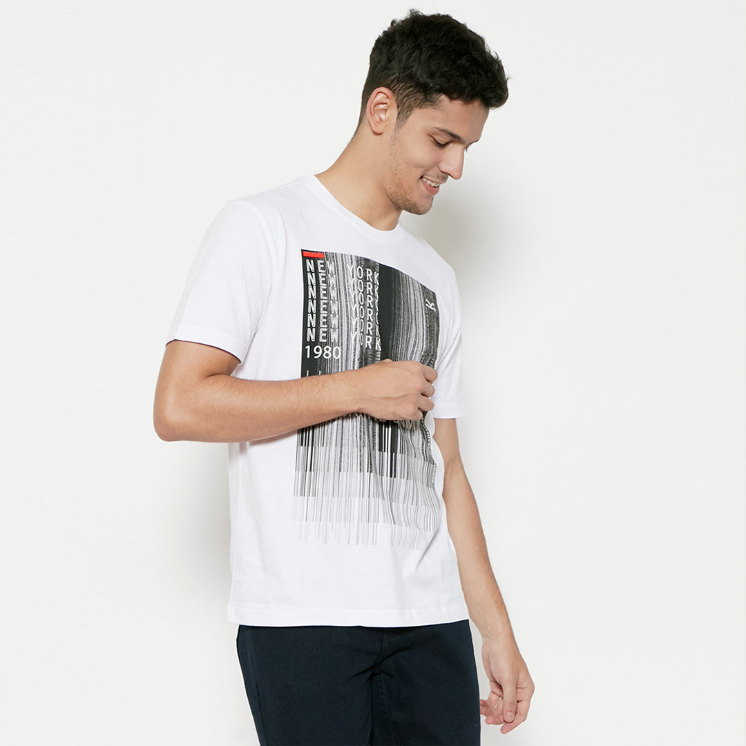 Carvil Kaos Pria BARCODE-WHT WHITE
