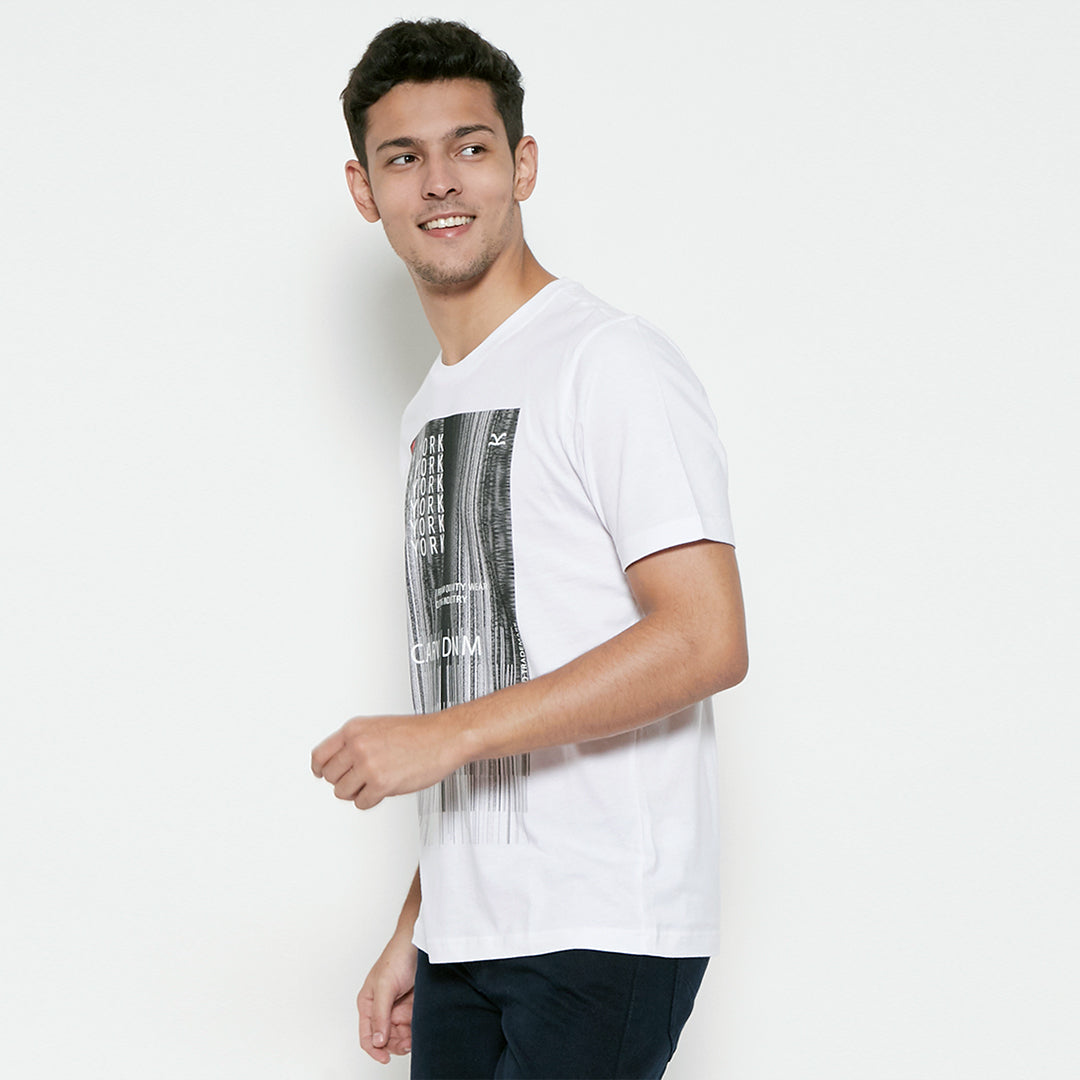 Carvil Kaos Pria BARCODE-WHT WHITE