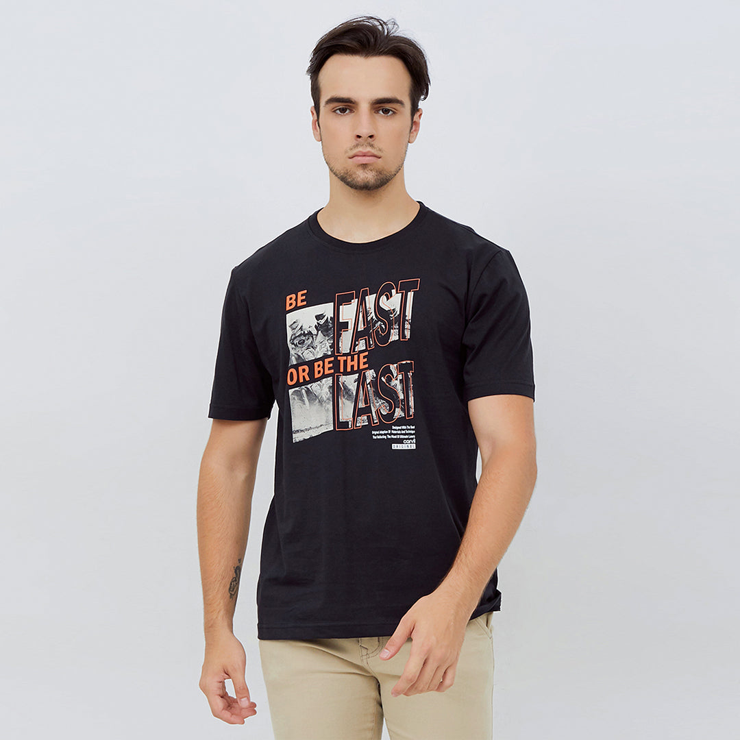 Carvil Tshirt Pria BE FAST-BLK BLACK