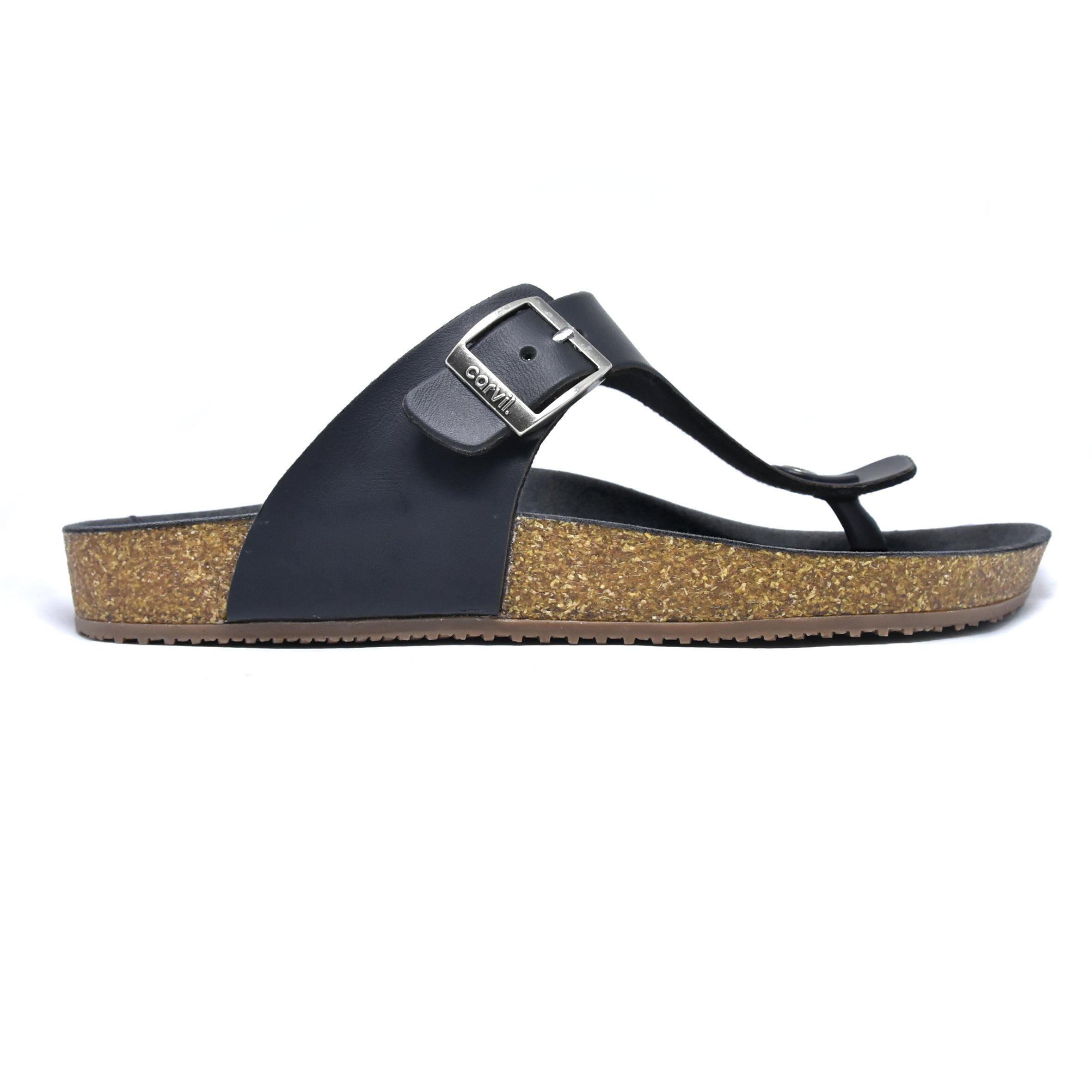 Carvil Sandal Footbed Pria BENZO-01M BLACK/BLACK
