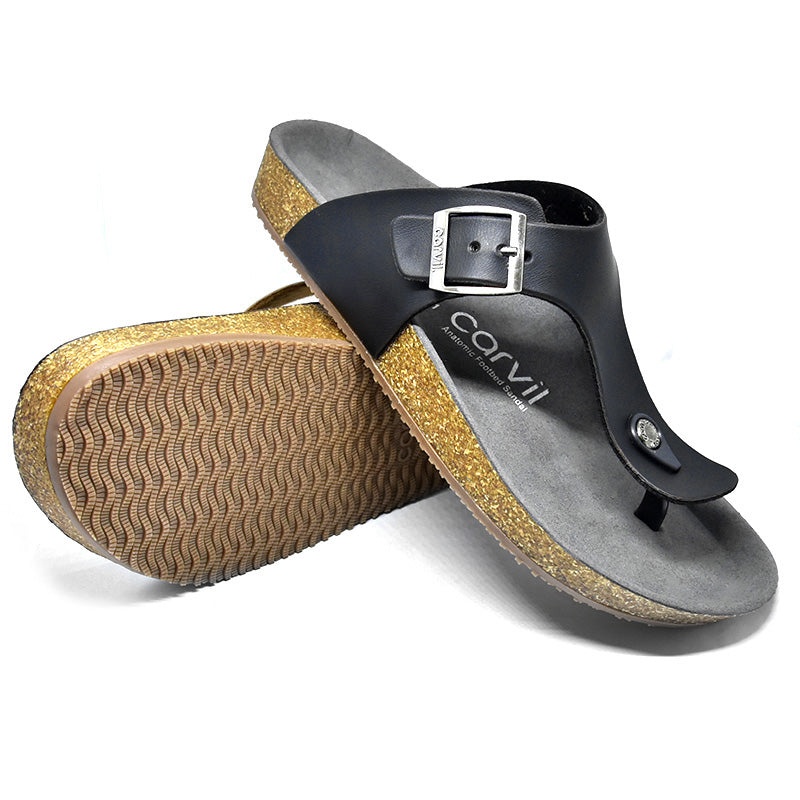 Carvil Footbed Pria BENZO-01M BLACK