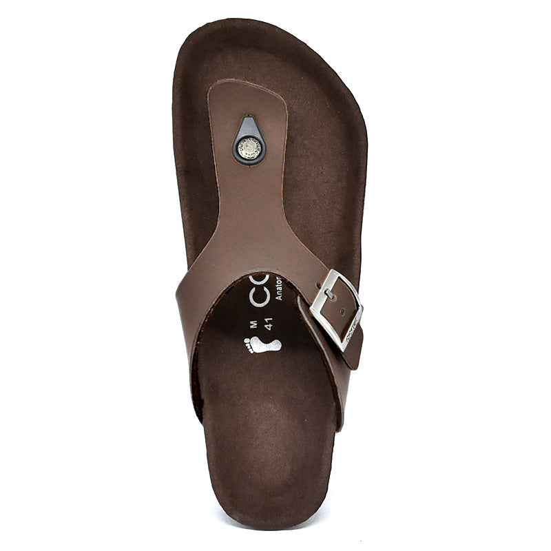 Carvil Sandal Footbed Pria BENZO-01 M BROWN