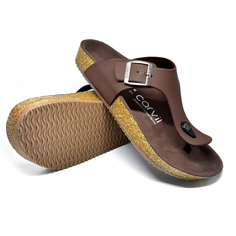 Carvil Sandal Footbed Pria BENZO-01 M BROWN