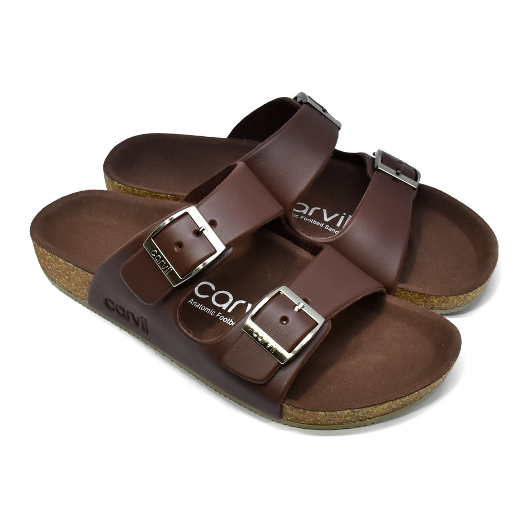 Carvil Sandal Footbed Pria BENZO-02 M BROWN