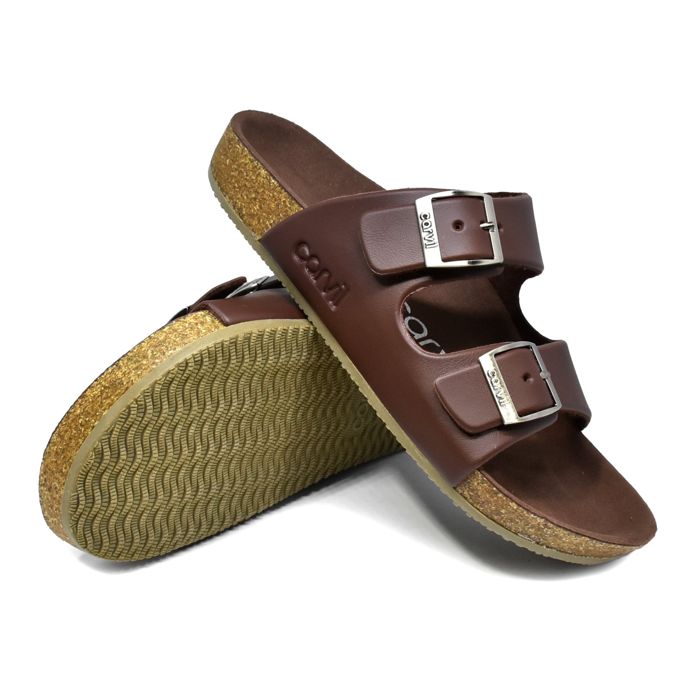 Carvil Sandal Footbed Pria BENZO-02 M BROWN