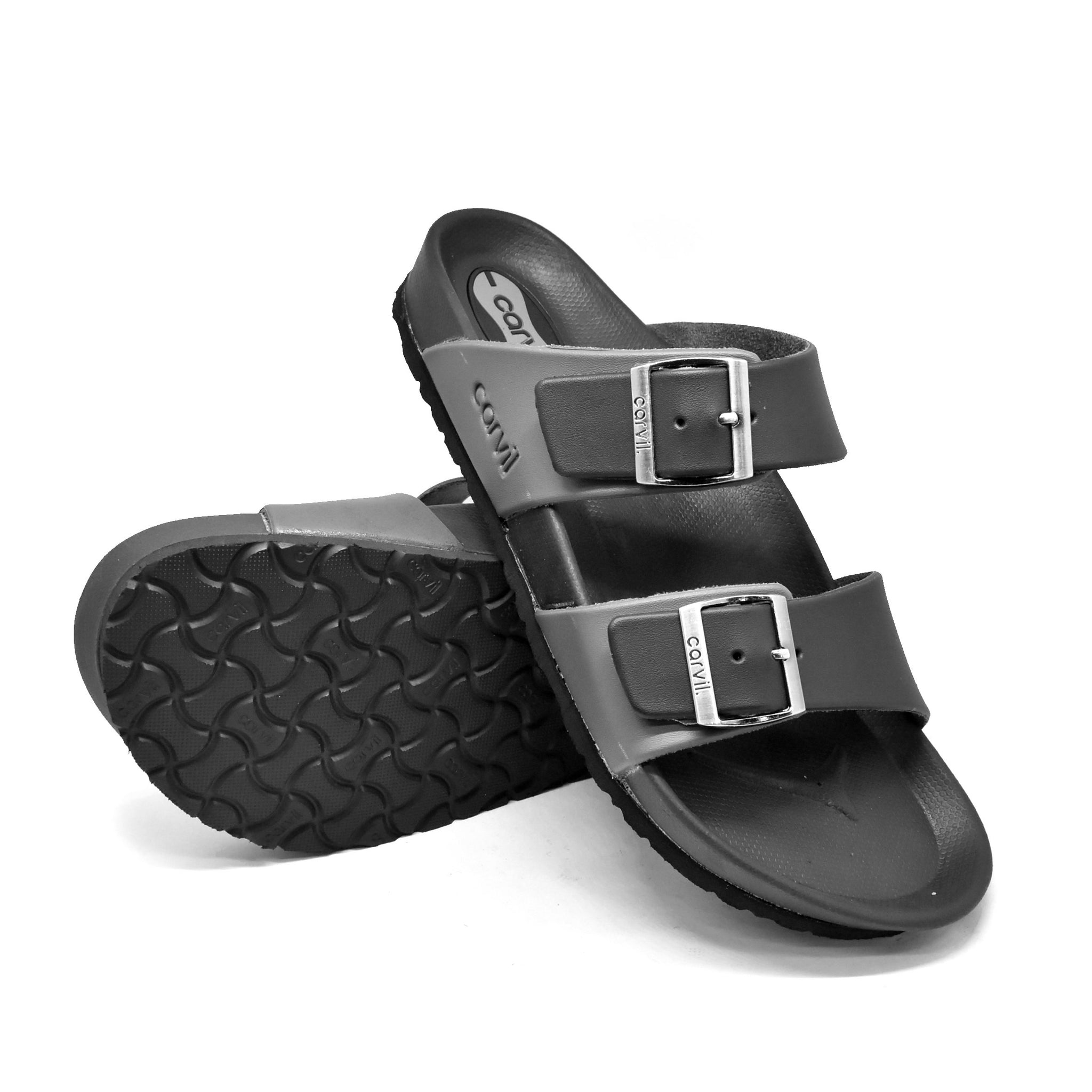 Carvil Sandal Footbed Pria BOSTON-02 M BLACK/GREY