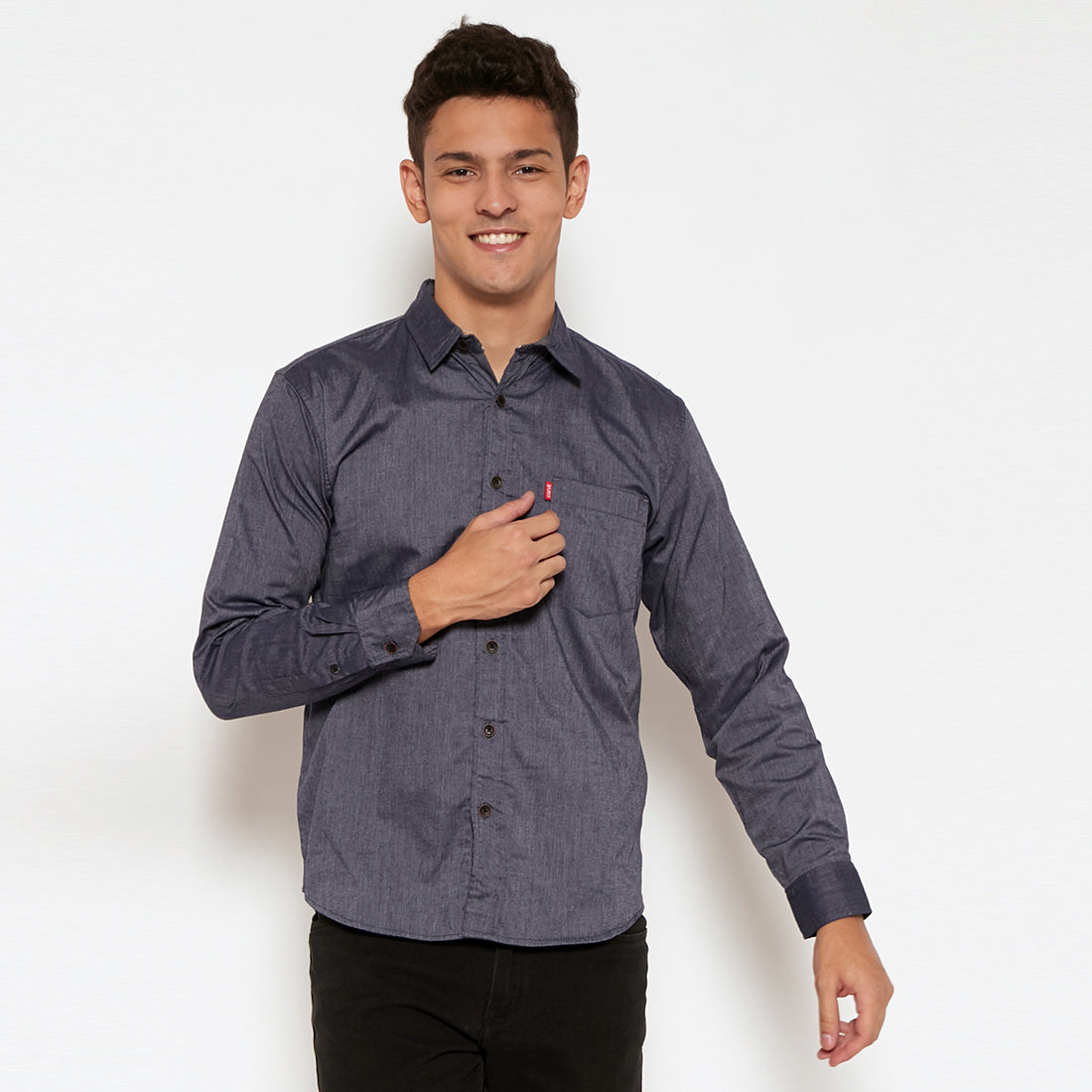 Carvil Kemeja Pria BRONSON-NVI NAVY