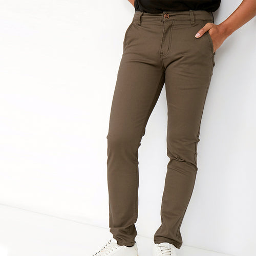 Carvil Chinos Pria SATENZO-DO DK. OLIVE