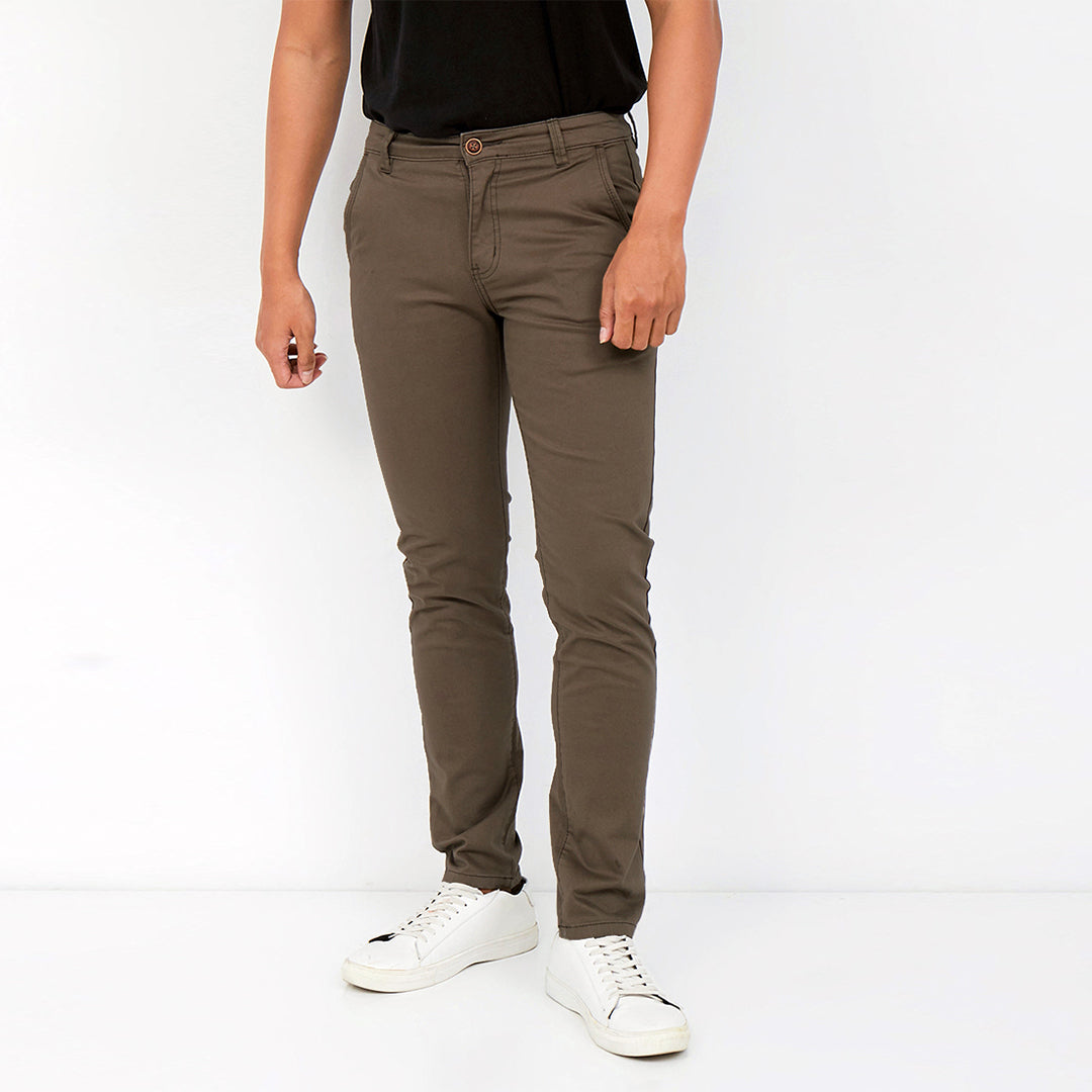Carvil Chinos Pria SATENZO-DO DK. OLIVE