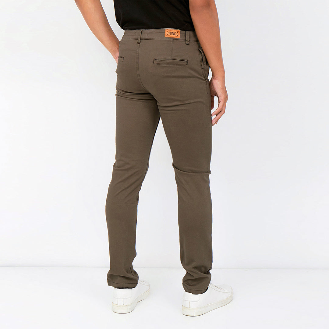 Carvil Chinos Pria SATENZO-DO DK. OLIVE