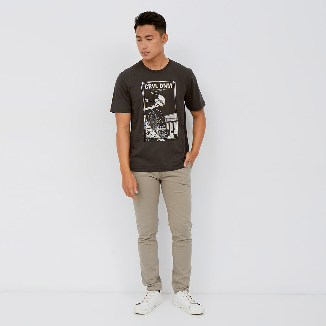Carvil Tshirt Pria SKATE-CHR CHARCOAL