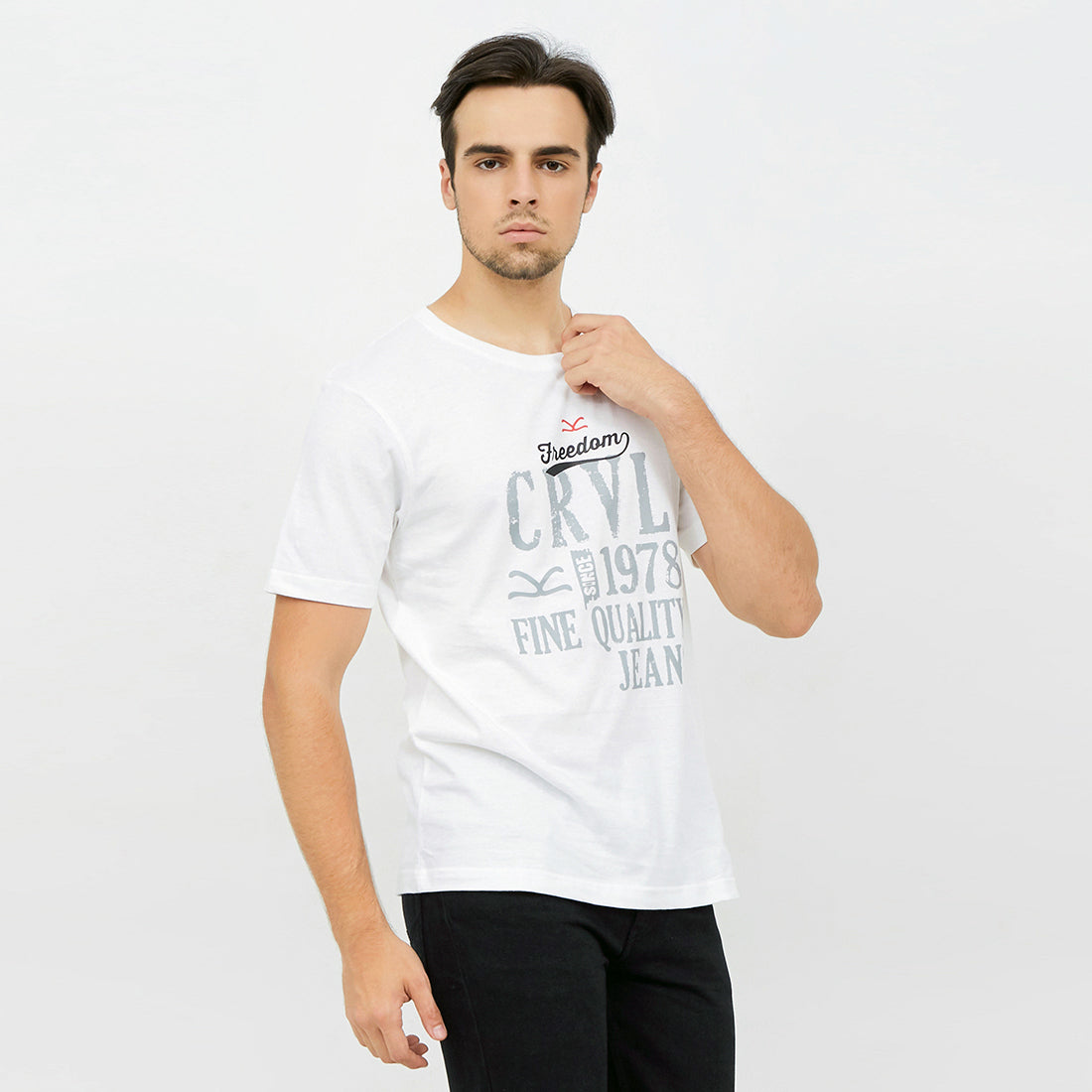 Carvil Tshirt Pria VISUAL-12B WHITE