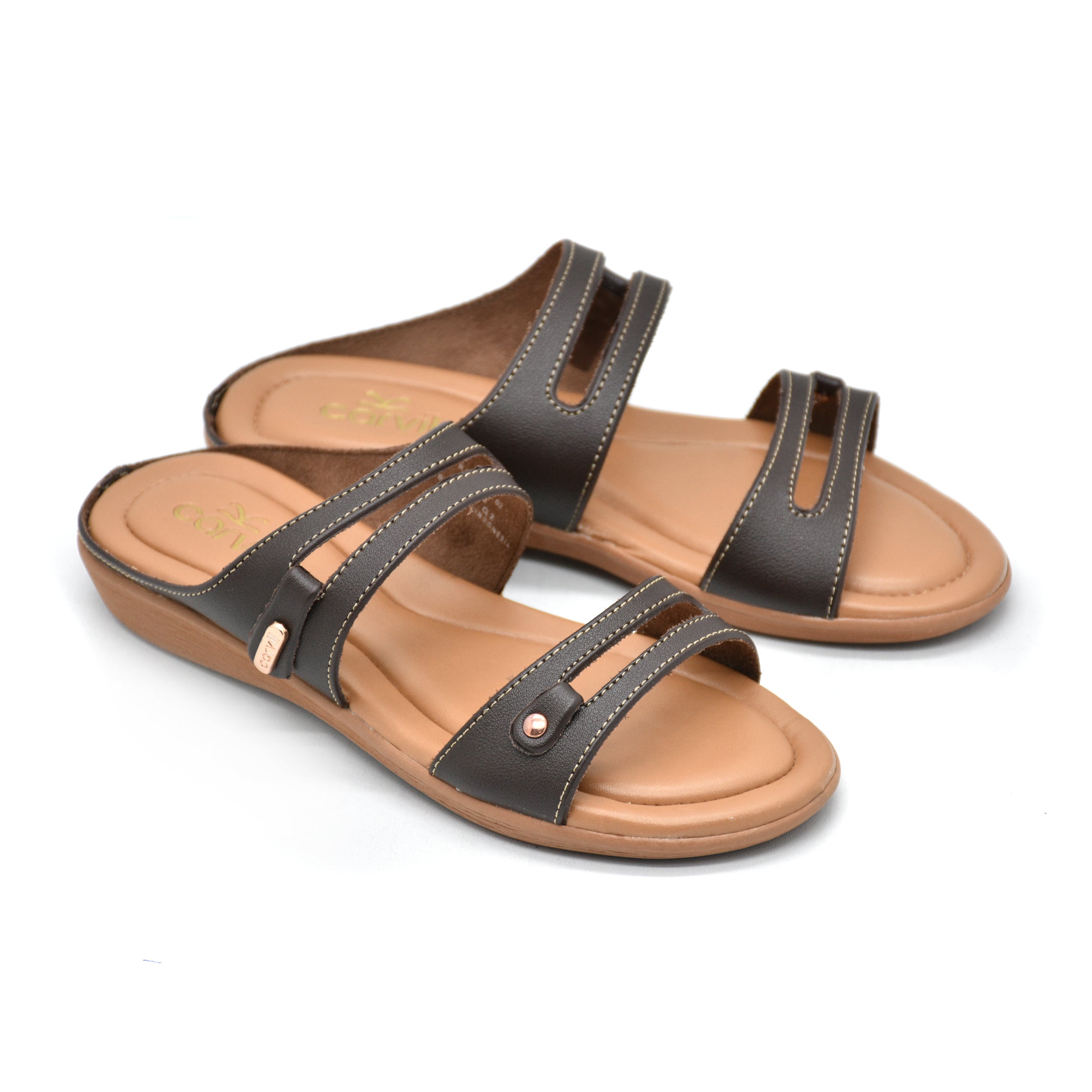 Carvil Sandal Wanita RENITA-02 L DARK BROWN