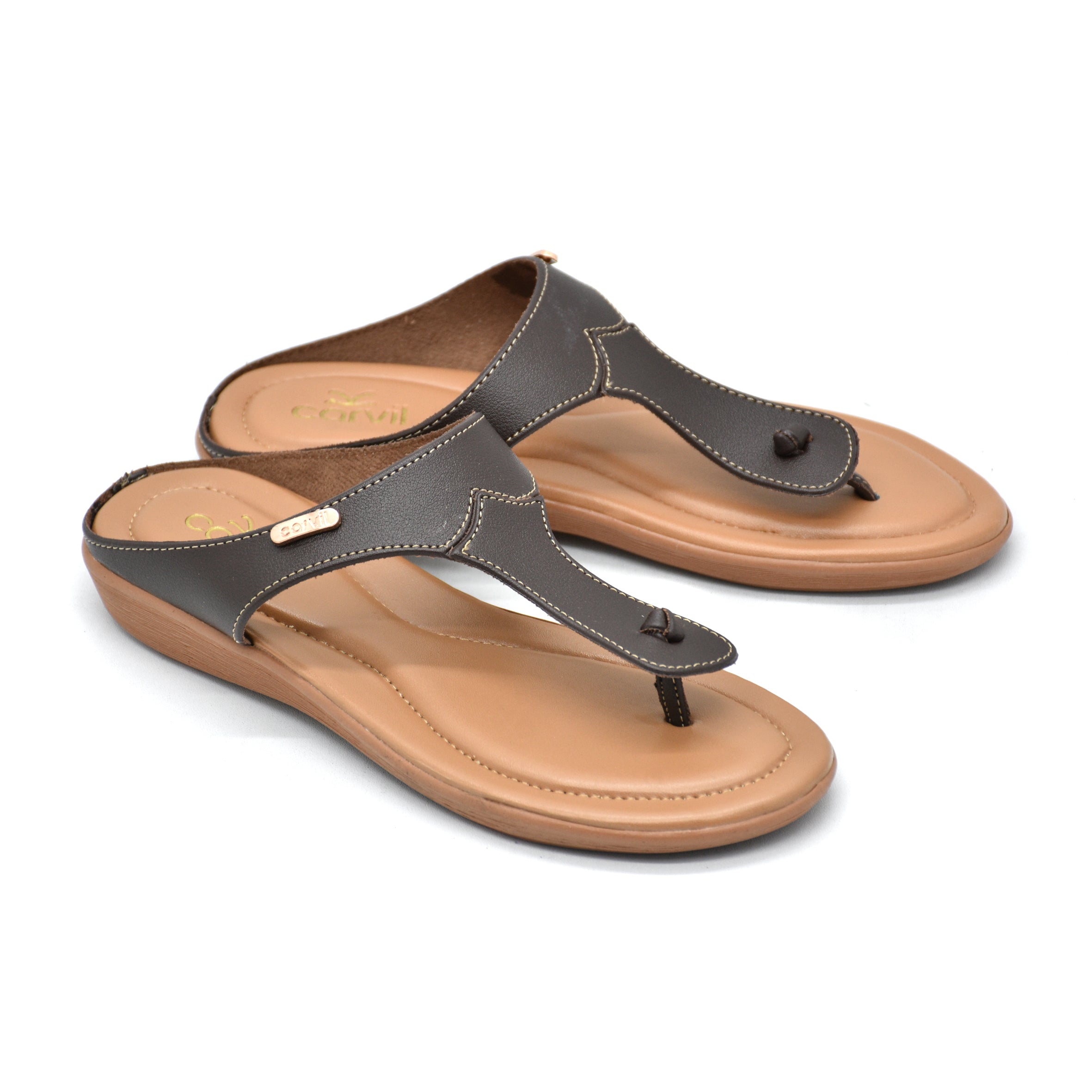 Carvil Sandal Wanita RENITA-01 L DARK BROWN