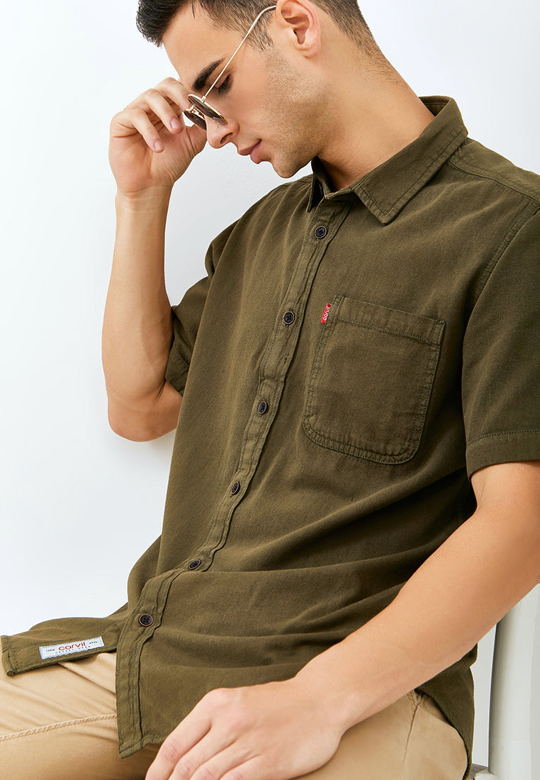 Carvil Kemeja Man SS ARRASYA-OLI OLIVE