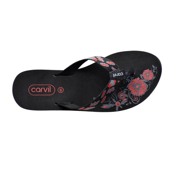 Carvil Sandal Jepit Wanita FIORELLA-L BLACK RED